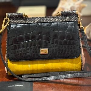 Dolce E Gabbana Limited Edition 3 Leather 3 Color Mini Miss Sicily Handbag